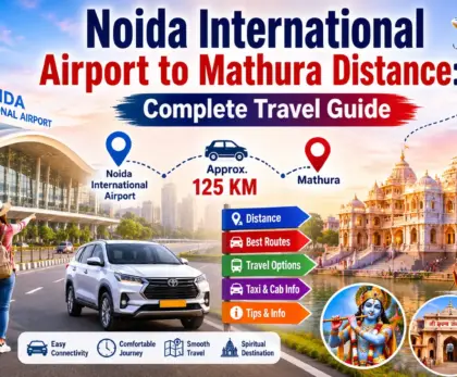 Noida International Airport to Mathura Distance