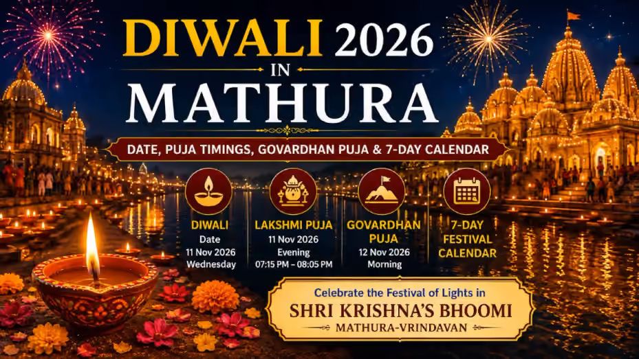 Diwali 2026 in Mathura - Date, Puja Timings, Govardhan Puja & 7-Day Calendar