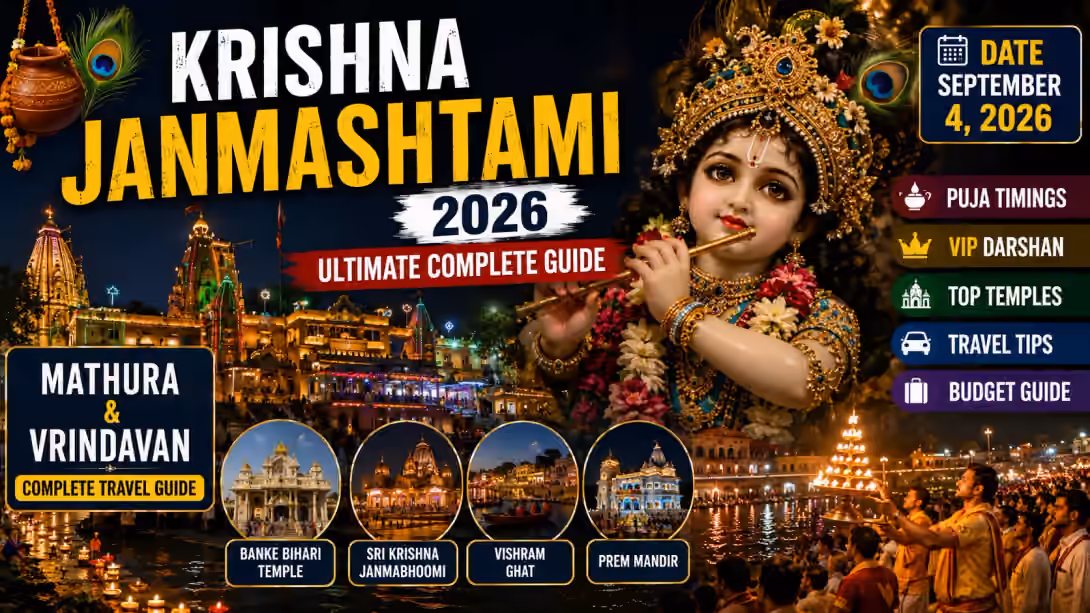 Krishna Janmashtami 2026 - Complete Festival Guide, Mathura, Vrindavan, VIP Darshan & Itinerary